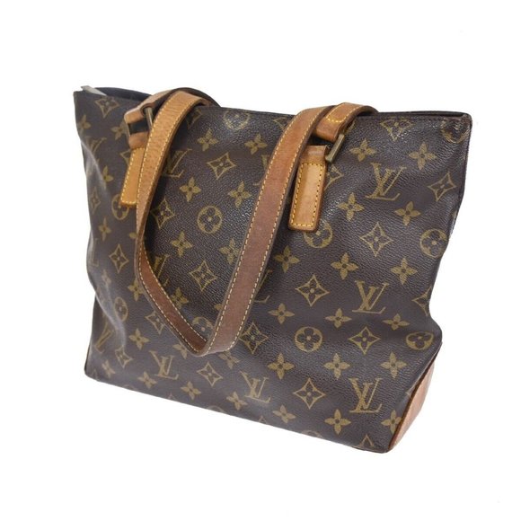 Auth LOUIS VUITTON Cabas Piano Shoulder Bag Monogram Leather Brown - Picture 1 of 16